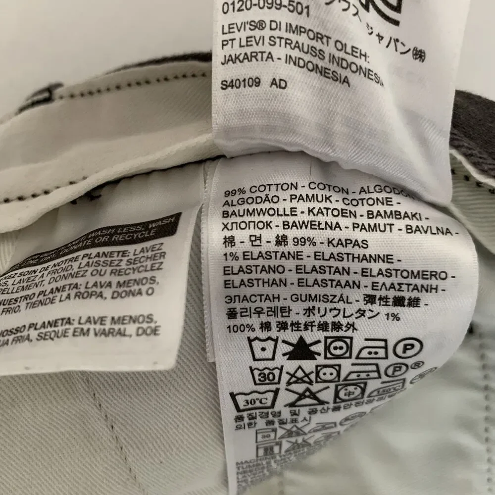 Levis Chino Jogger Pants Men 36x32 Gray Cotton‎ Stretch Taper Pockets (37x29)